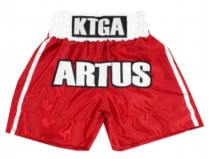 Personalized Boxing Shorts : KNBXCUST-2042-Red